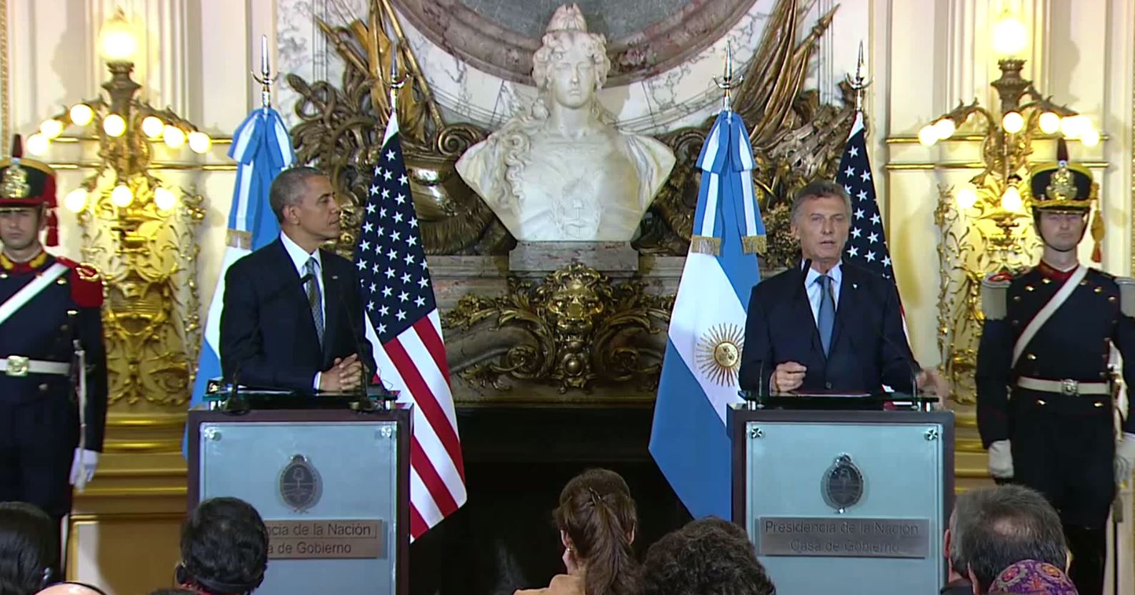 Vídeo: Visita del presidente Obama a la Casa Rosada en Buenos Aires, conferencia de Obama y Macri