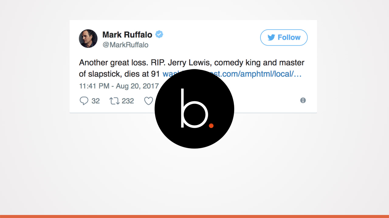 Mark Ruffalo among those remembering Jerry Lewis