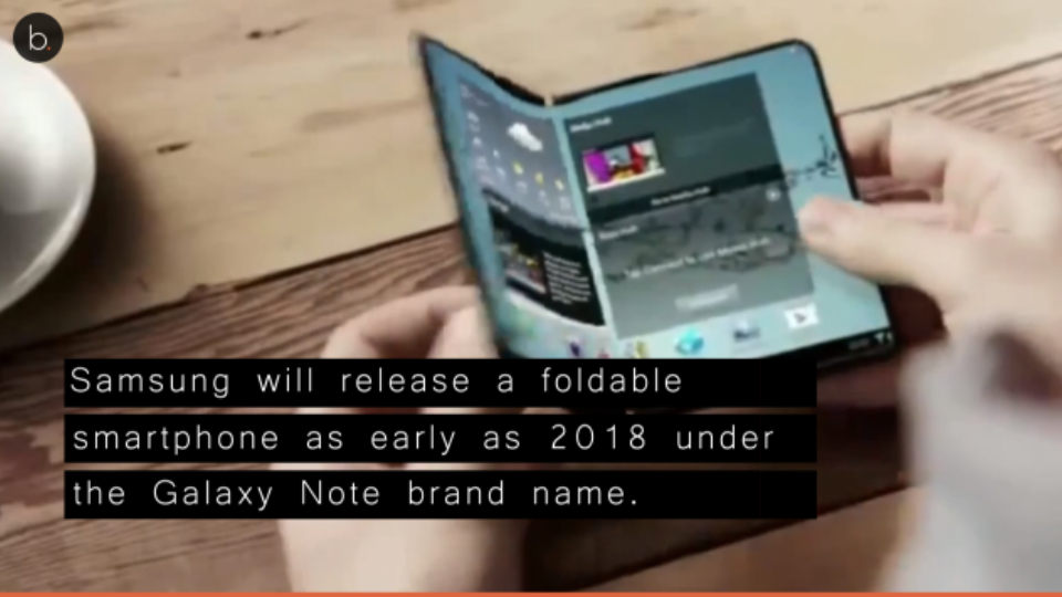 Samsung to release smartphone with foldable displays next year 2018