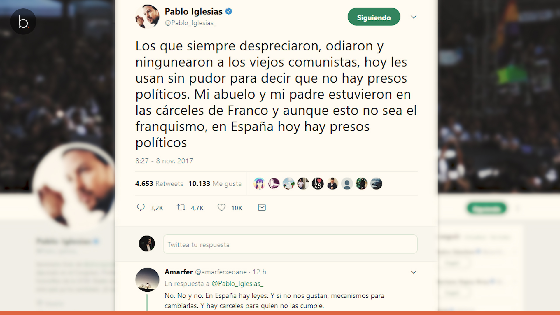 Polémico tweet de Pablo Iglesias que encienden las redes