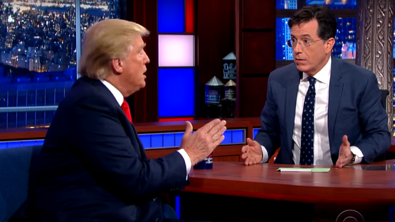 Stephen Colbert puts Trump on notice for his narcissism during his Asian trip