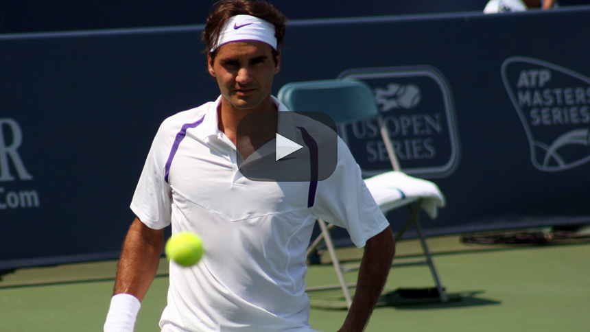 Roger Federer en la final del Abierto de Australia después de se retira Chung