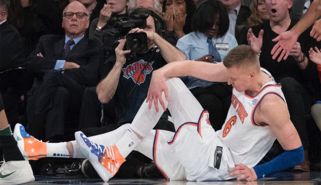 New York Knicks' Kristaps Porzingis suffers torn ACL in left knee