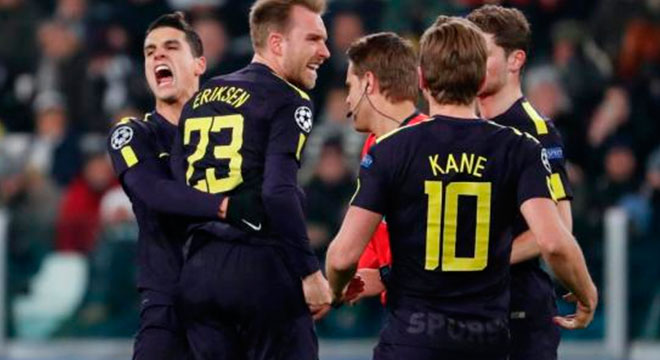 Kane y Eriksen ayudan al empate a 2 del Tottenham en casa de la Juventus