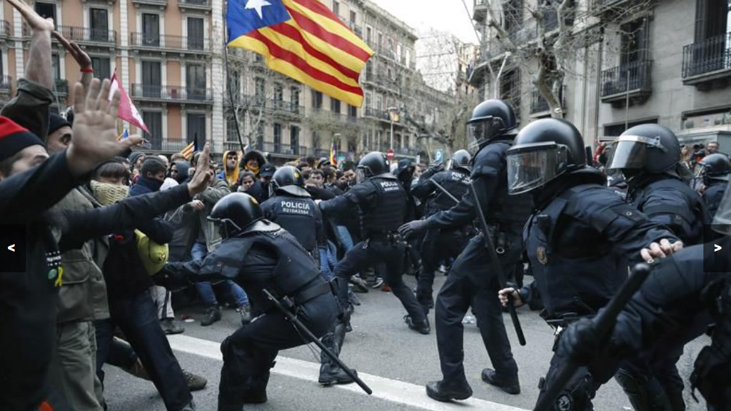Barcelona en pie de guerra tras de la detención de Puigdemont