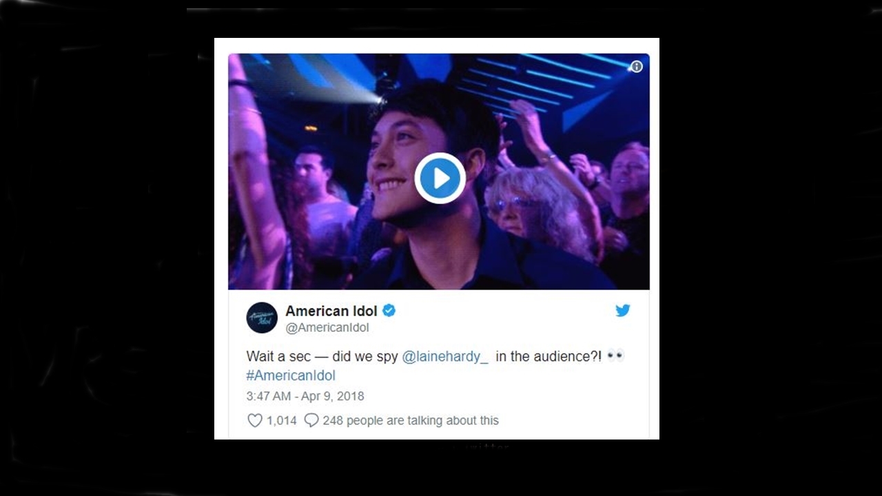 'American Idol': Laine Hardy was seen in the audience