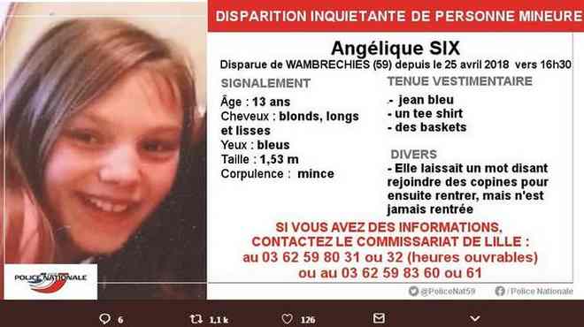 Le corps d'Angélique Six retrouvé sans vie