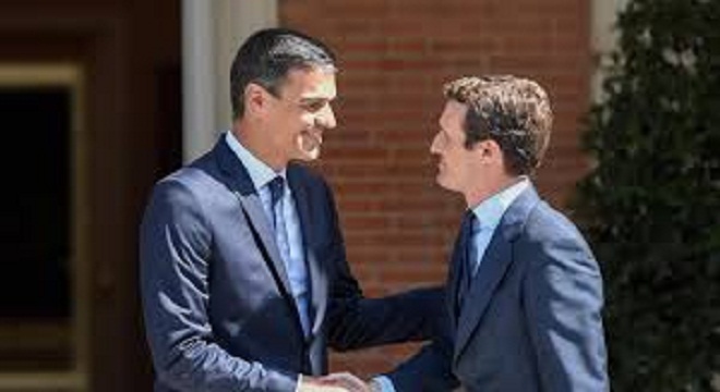 VÍDEO: Diálogo en la Moncloa entre Sánchez y Casado