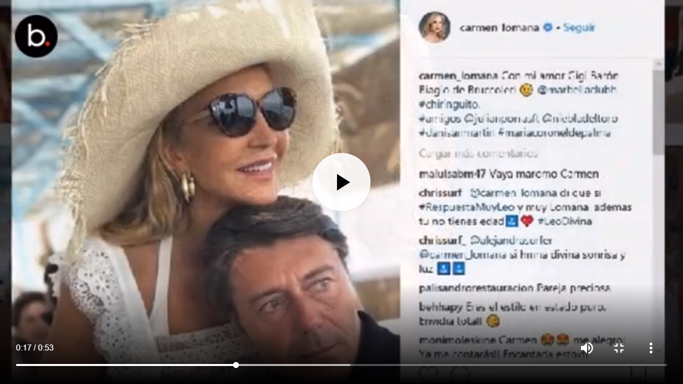 Carmen Lomana sube una foto en IG junto a su amor Gigi Barón Biagio