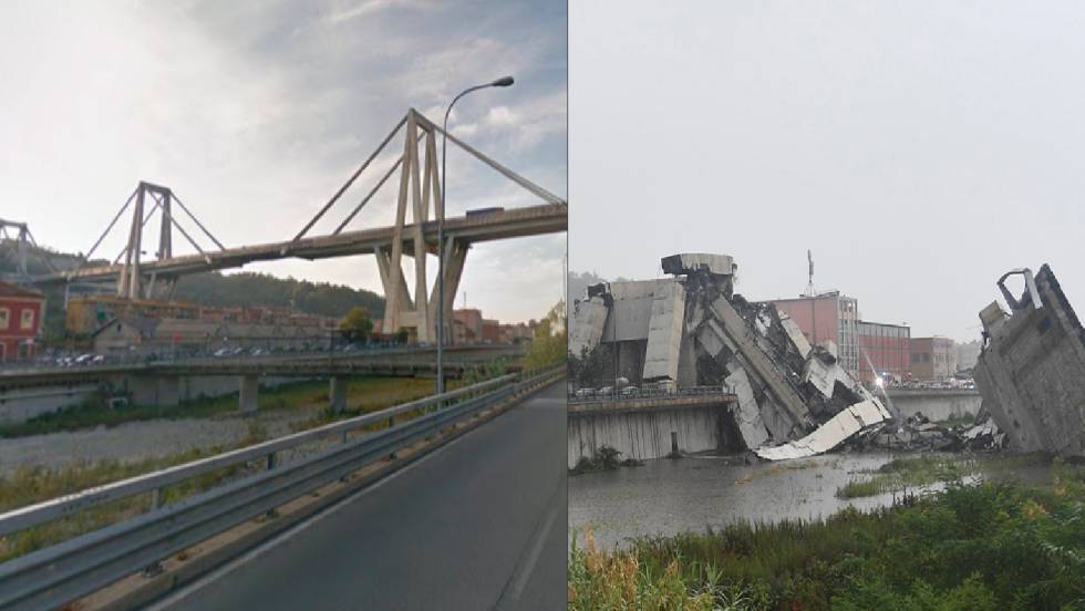 Casi 40 fallecidos por el desplome de un puente en Génova Italia