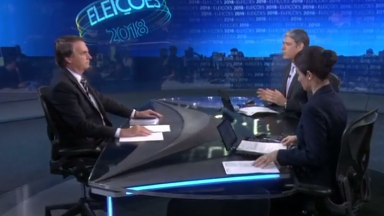Bolsonaro leva "bronca" de Renata Vasconcellos