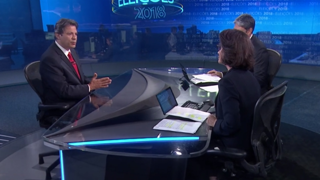 Haddad participa de sabatina no Jornal Nacional