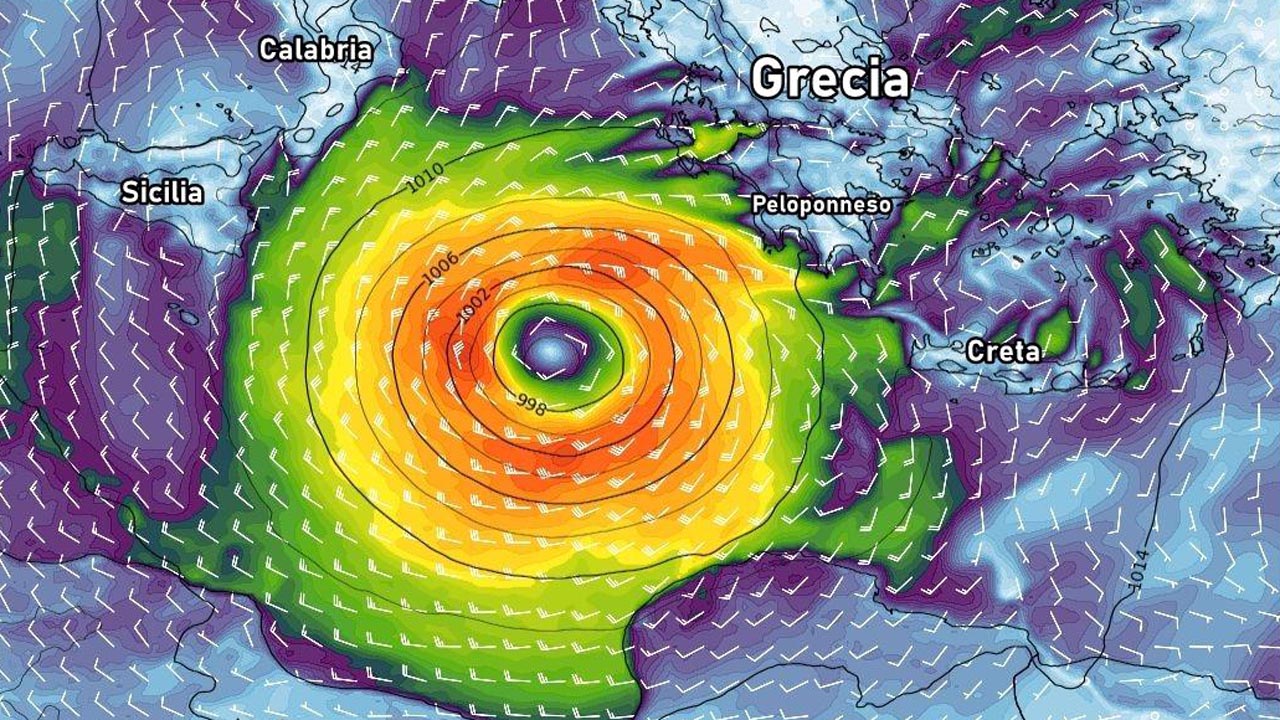 Αποτέλεσμα εικόνας για Il ciclone 'Medicane' Zorbas in arrivo sulla Grecia