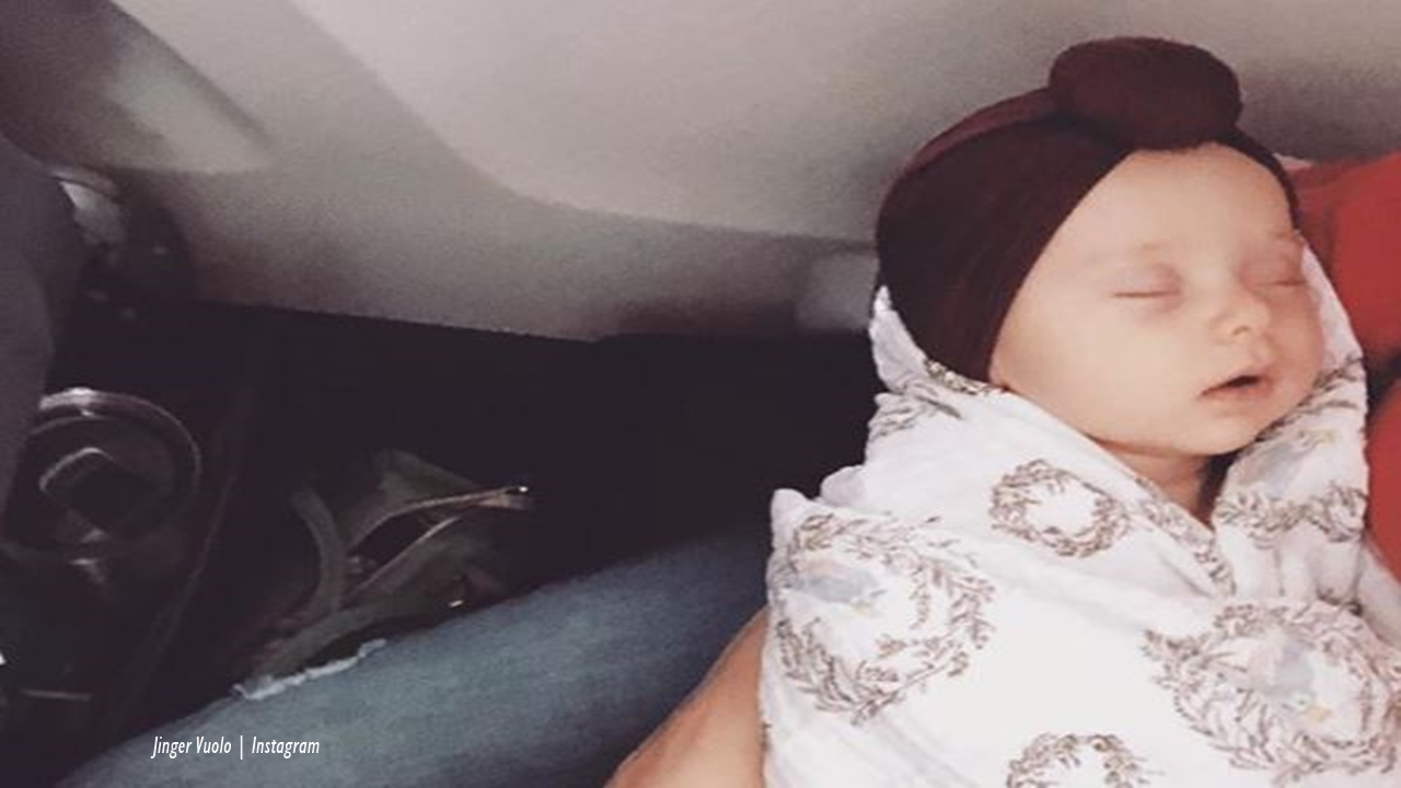 Counting On: Jinger Vuolo posts up photos of baby Felicity's Chicago flight