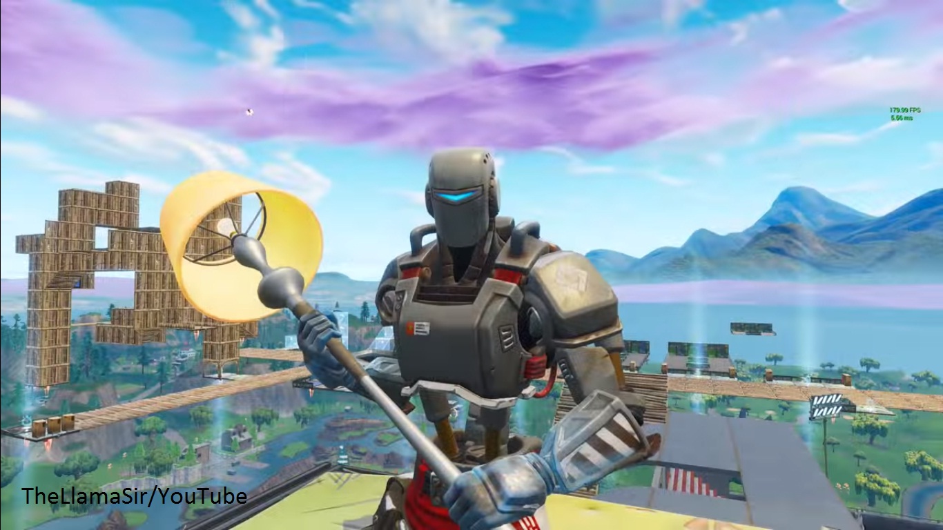 A fortnite player finds a hidden village