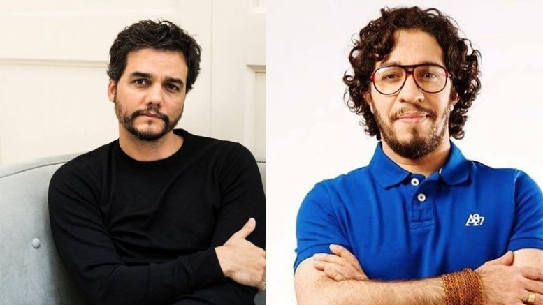 Wagner Moura dá selinho em deputado Jean Wyllys durante comemoração de filme
