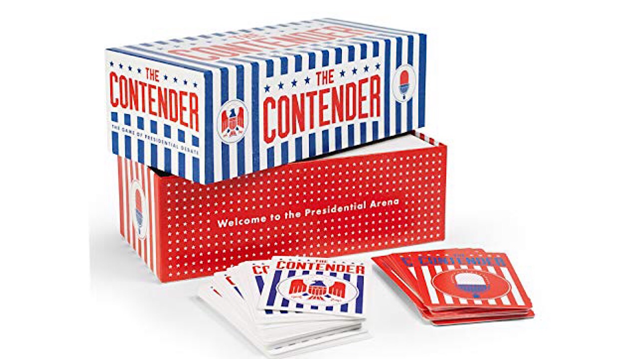 Images of the new card game titled 'The Contender'