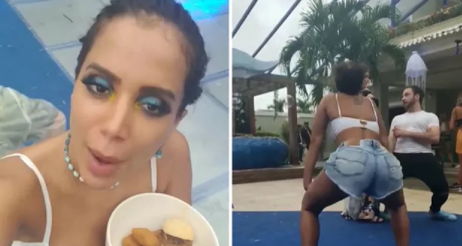 Anitta faz dancinha sensual e manda convidados se comportarem em festança