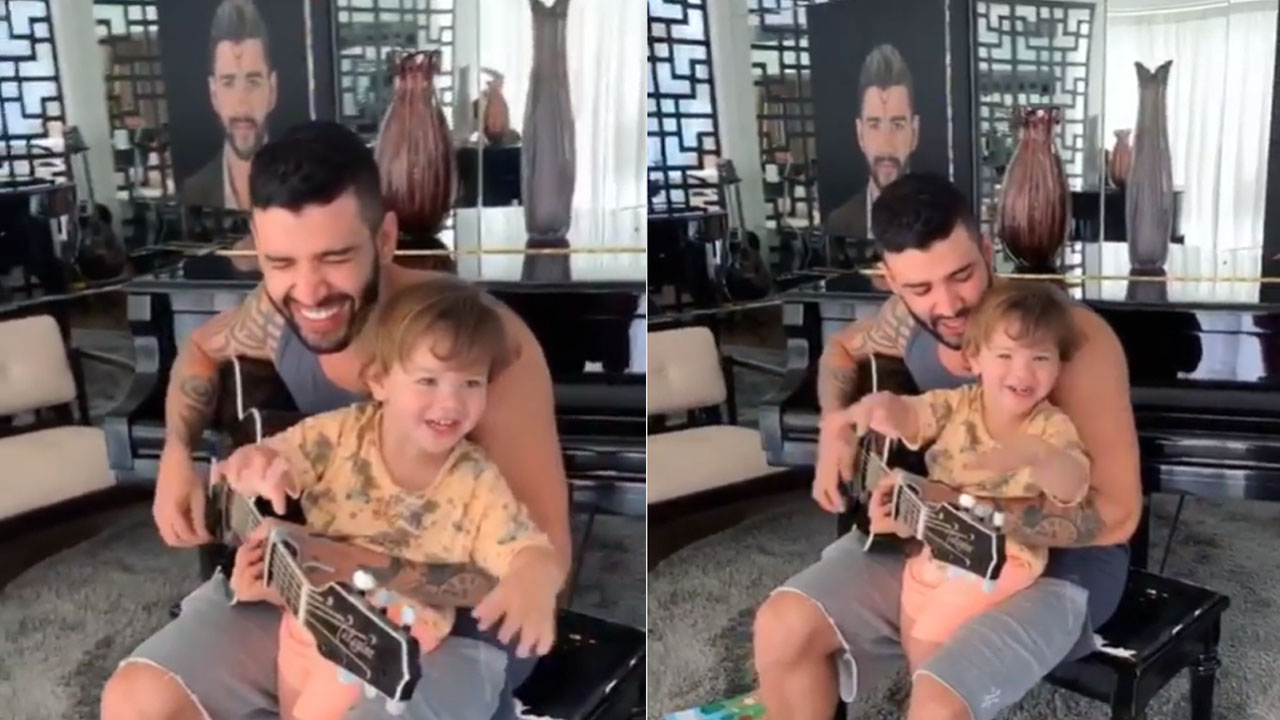 Gusttavo Lima canta novo sucesso para o filho Gabriel