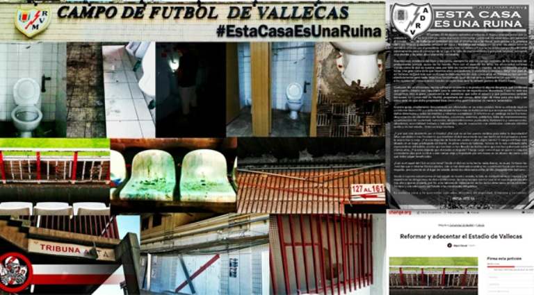 Las redes se llenan de quejas de los rayistas por el deterioro del Estadio de Vallecas