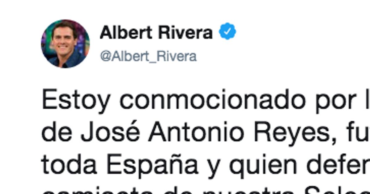 Un mensaje en Twitter por la muerte de Reyes indigna las críticas hacia Albert Rivera