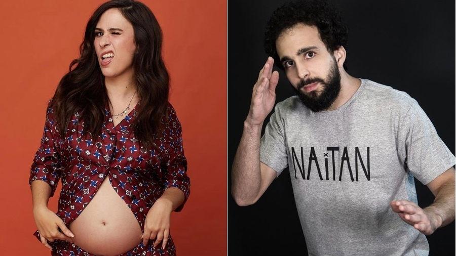 Murilo Couto zoa barriga de Tatá Werneck e ela rebate: 'estou gerando uma vida'