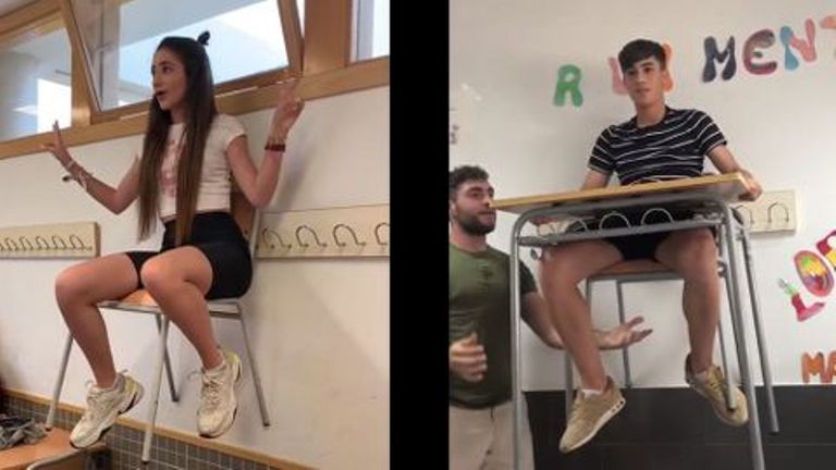 La peligrosa moda de colgarse con el pupitre se llama 'Desk Challenge'
