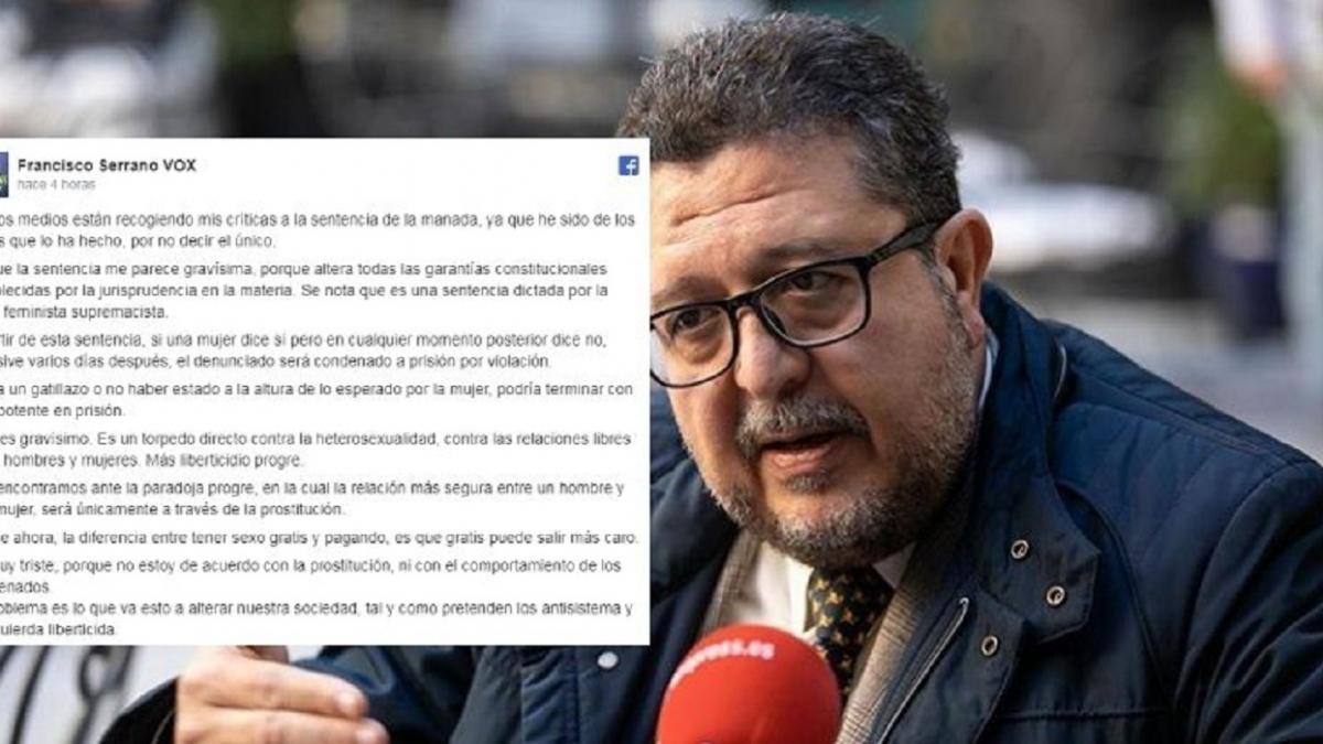 Tras sus declaraciones criticando la sentencia de 'La Manada', VOX desautoriza a Serrano