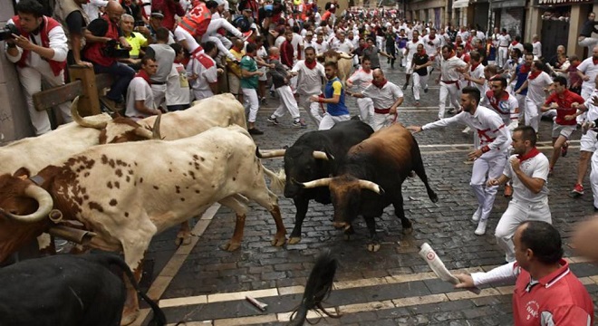 Un herido y varias personas con traumatismos en el segundo encierro de San Fermín