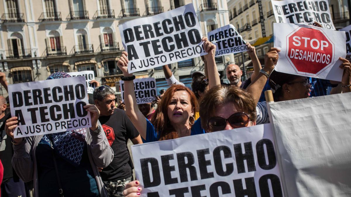 Manifestaciones en Madrid contra las subidas del alquiler de Fidere