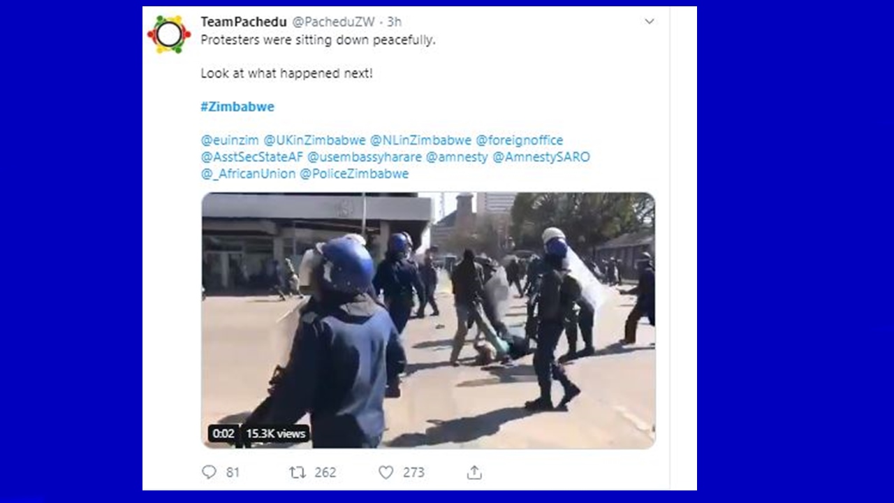 Zimbabwe: Reports of more violent clashes by police with protesters in Harare
