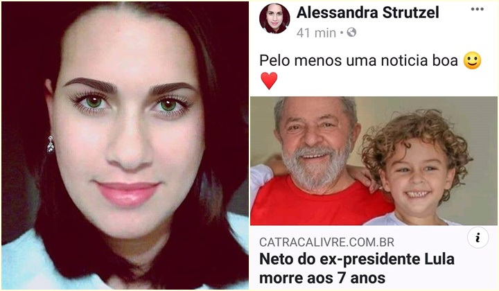 Blogueira que comemorou morte de neto de Lula pede dinheiro para indenização